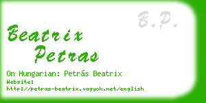 beatrix petras business card