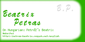 beatrix petras business card